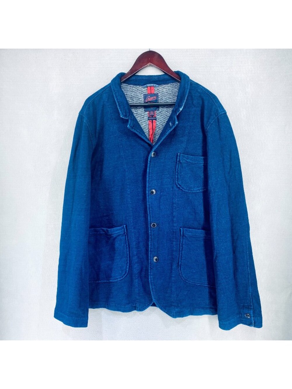 Grayers Blazer Mens 46 2XL Blue Cotton Denim Chore Barn Jacket Preppy Soft Shell